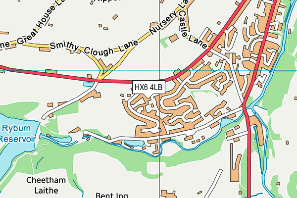 HX6 4LB map - OS VectorMap District (Ordnance Survey)