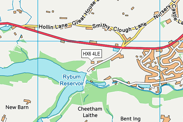 HX6 4LE map - OS VectorMap District (Ordnance Survey)