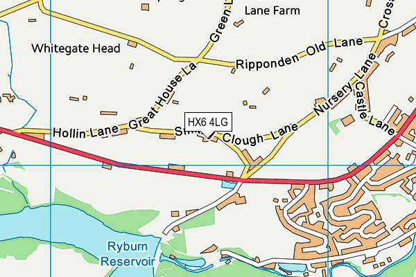 HX6 4LG map - OS VectorMap District (Ordnance Survey)