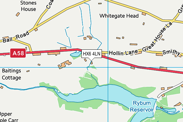 HX6 4LN map - OS VectorMap District (Ordnance Survey)