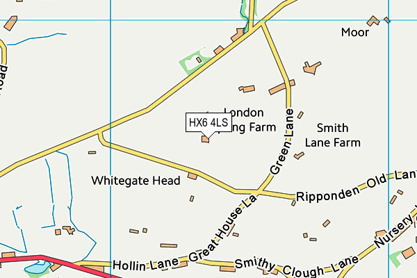 HX6 4LS map - OS VectorMap District (Ordnance Survey)