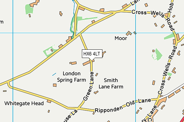 HX6 4LT map - OS VectorMap District (Ordnance Survey)