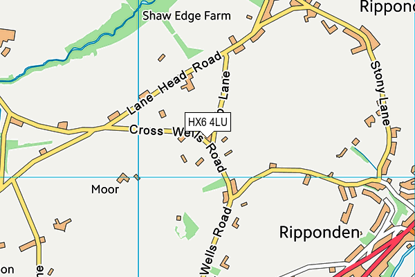 HX6 4LU map - OS VectorMap District (Ordnance Survey)