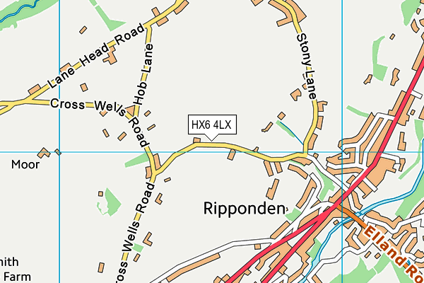 HX6 4LX map - OS VectorMap District (Ordnance Survey)