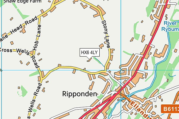 HX6 4LY map - OS VectorMap District (Ordnance Survey)