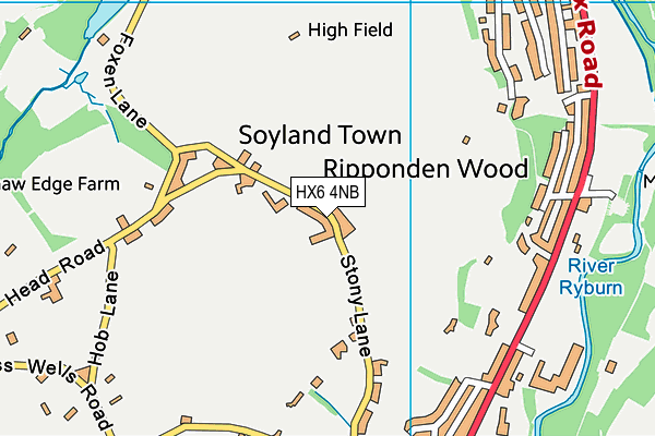 HX6 4NB map - OS VectorMap District (Ordnance Survey)