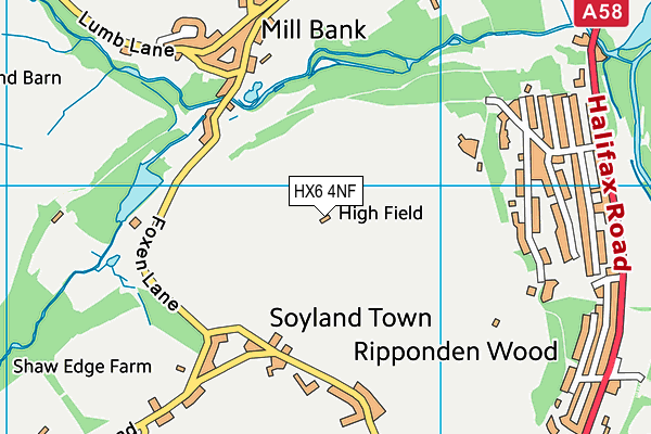 HX6 4NF map - OS VectorMap District (Ordnance Survey)