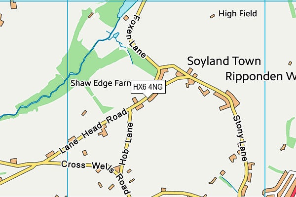 HX6 4NG map - OS VectorMap District (Ordnance Survey)