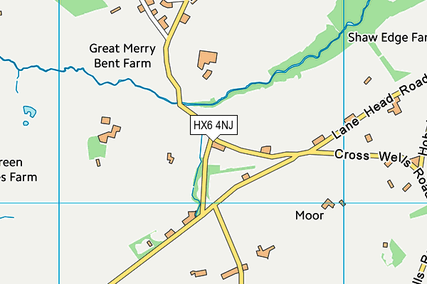 HX6 4NJ map - OS VectorMap District (Ordnance Survey)
