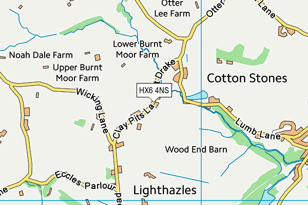 HX6 4NS map - OS VectorMap District (Ordnance Survey)