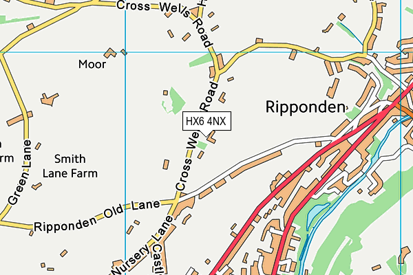 HX6 4NX map - OS VectorMap District (Ordnance Survey)