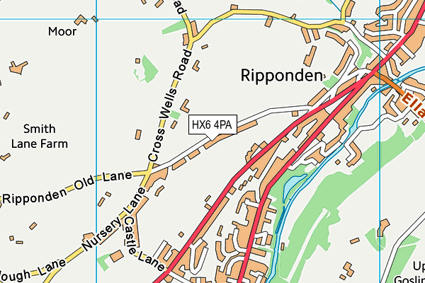 HX6 4PA map - OS VectorMap District (Ordnance Survey)