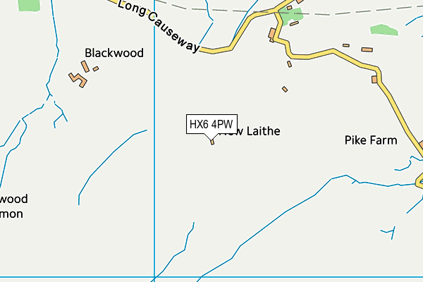 HX6 4PW map - OS VectorMap District (Ordnance Survey)