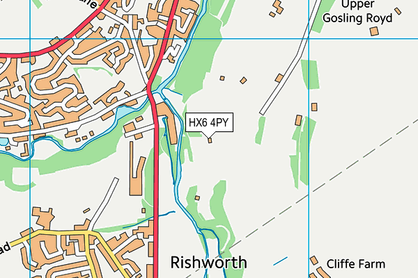 HX6 4PY map - OS VectorMap District (Ordnance Survey)