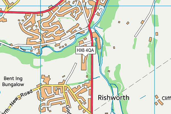 Rishworth Sports Club (Closed) map (HX6 4QA) - OS VectorMap District (Ordnance Survey)
