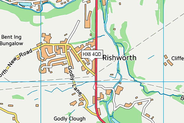 HX6 4QD map - OS VectorMap District (Ordnance Survey)