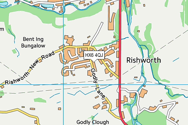 HX6 4QJ map - OS VectorMap District (Ordnance Survey)