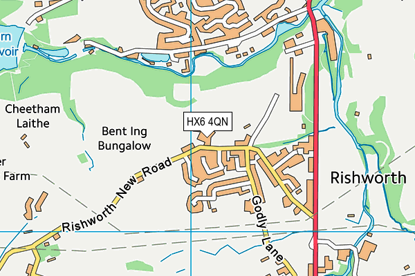 HX6 4QN map - OS VectorMap District (Ordnance Survey)