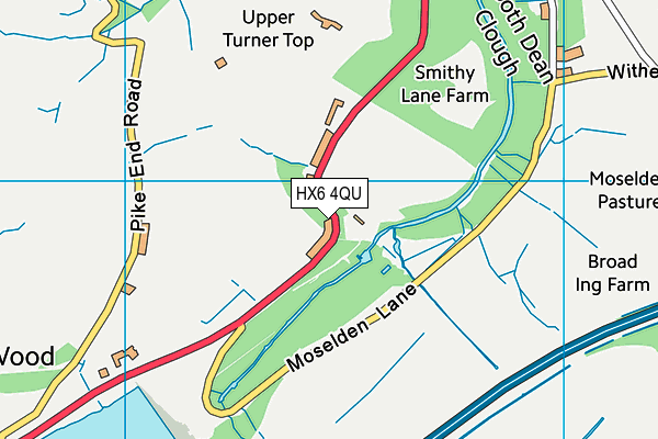 HX6 4QU map - OS VectorMap District (Ordnance Survey)