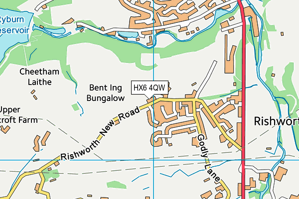HX6 4QW map - OS VectorMap District (Ordnance Survey)