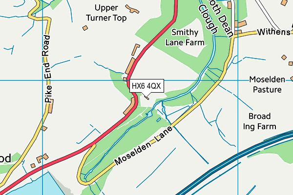 HX6 4QX map - OS VectorMap District (Ordnance Survey)