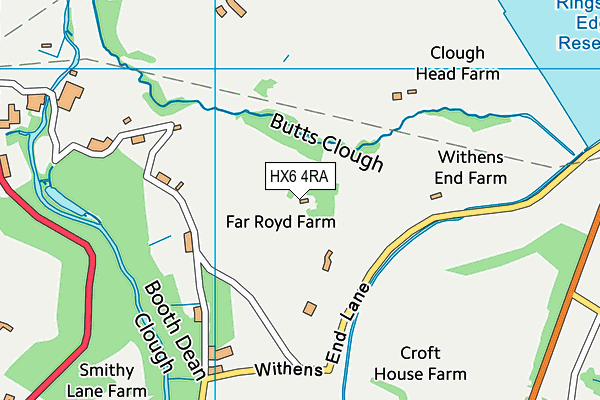 HX6 4RA map - OS VectorMap District (Ordnance Survey)