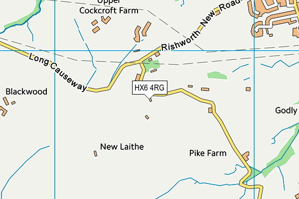 HX6 4RG map - OS VectorMap District (Ordnance Survey)