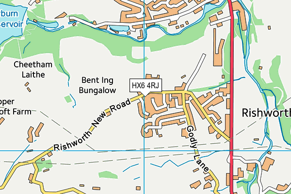 HX6 4RJ map - OS VectorMap District (Ordnance Survey)