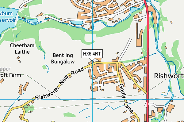 HX6 4RT map - OS VectorMap District (Ordnance Survey)