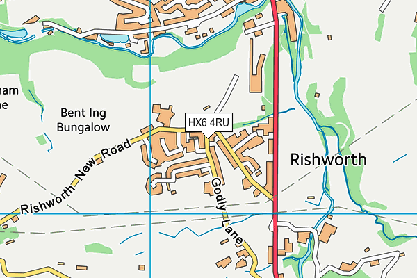 HX6 4RU map - OS VectorMap District (Ordnance Survey)