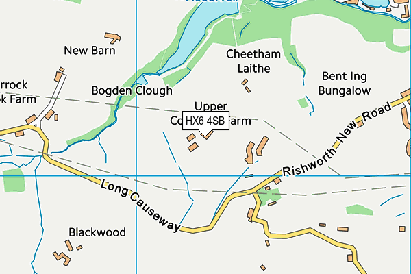 HX6 4SB map - OS VectorMap District (Ordnance Survey)