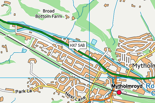 HX7 5AB map - OS VectorMap District (Ordnance Survey)
