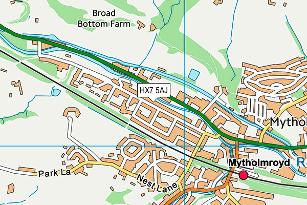 HX7 5AJ map - OS VectorMap District (Ordnance Survey)