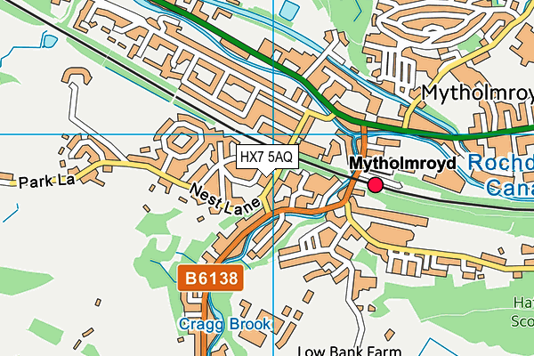HX7 5AQ map - OS VectorMap District (Ordnance Survey)