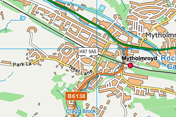 HX7 5AS map - OS VectorMap District (Ordnance Survey)