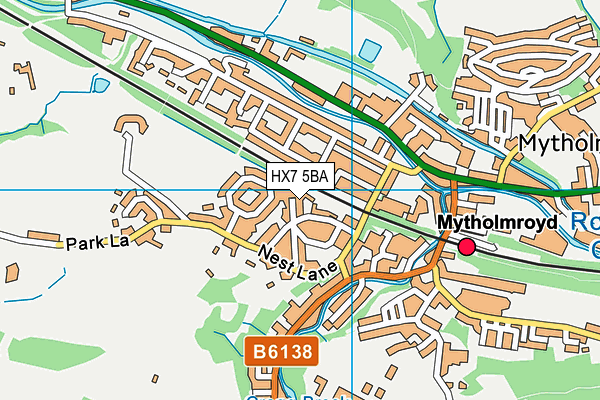 HX7 5BA map - OS VectorMap District (Ordnance Survey)