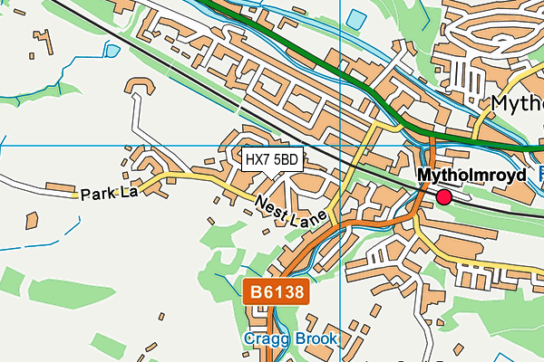 HX7 5BD map - OS VectorMap District (Ordnance Survey)