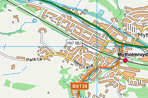 HX7 5BJ map - OS VectorMap District (Ordnance Survey)