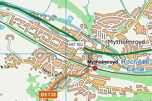 HX7 5DJ map - OS VectorMap District (Ordnance Survey)