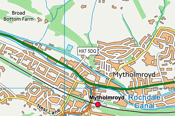 HX7 5DQ map - OS VectorMap District (Ordnance Survey)