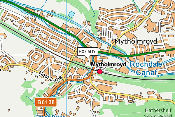 HX7 5DY map - OS VectorMap District (Ordnance Survey)