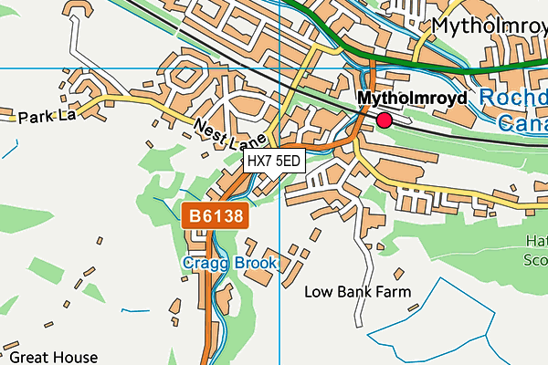 HX7 5ED map - OS VectorMap District (Ordnance Survey)