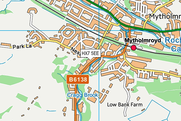 HX7 5EE map - OS VectorMap District (Ordnance Survey)