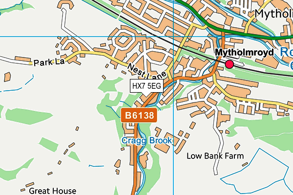 HX7 5EG map - OS VectorMap District (Ordnance Survey)