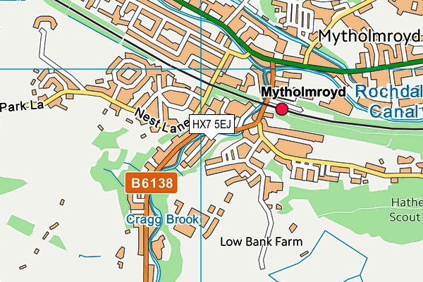 HX7 5EJ map - OS VectorMap District (Ordnance Survey)