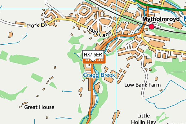 HX7 5ER map - OS VectorMap District (Ordnance Survey)