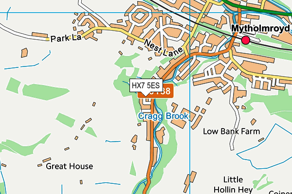 HX7 5ES map - OS VectorMap District (Ordnance Survey)