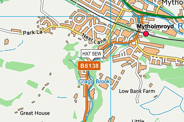 HX7 5EW map - OS VectorMap District (Ordnance Survey)