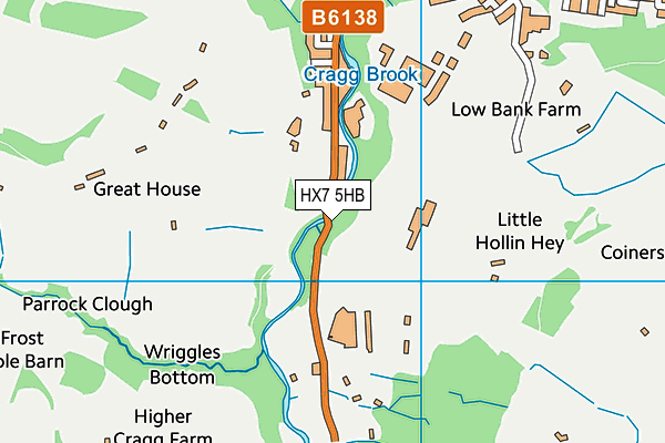 HX7 5HB map - OS VectorMap District (Ordnance Survey)