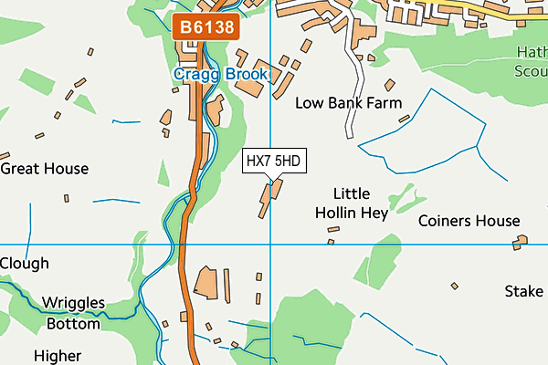 HX7 5HD map - OS VectorMap District (Ordnance Survey)